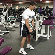 standing cable tricep extension end
