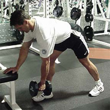 bent dumbbell row beginning
