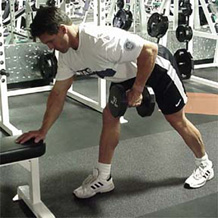 bent over dumbbell row end