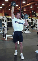 standing dumbbell press variation