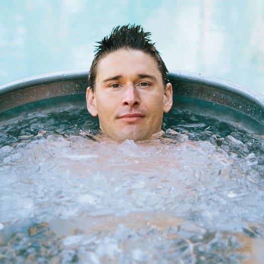 Ben Greenfield in an ice bath.