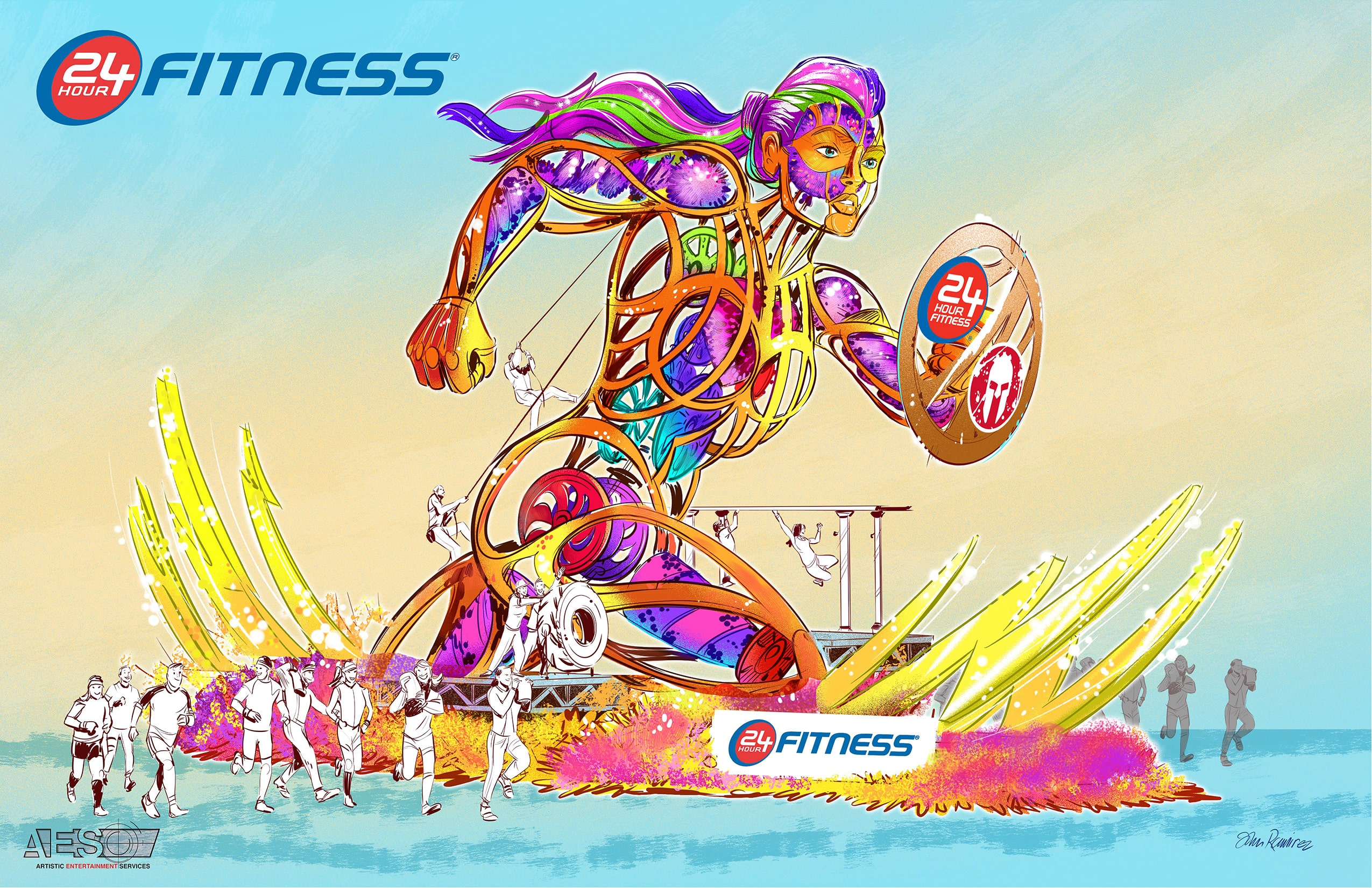 The 24 Hour Fitness Float For Tournament Of Roses Symbolizes The Heart Soul Sweat And Passion Of Spartan Competitors And Everyday Athletes Alike