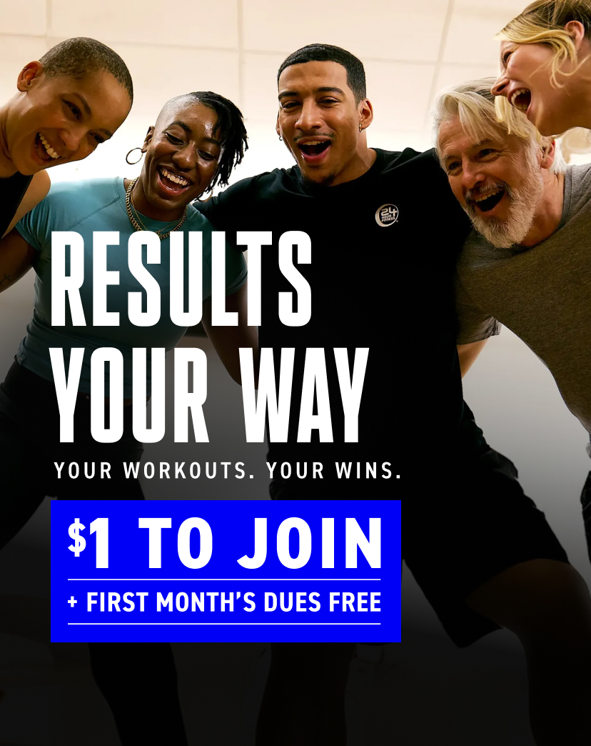 Join 24 Hour Fitness with a Platinum monthly membership. Pay $1 to join initiation fee and get your first months dues free.