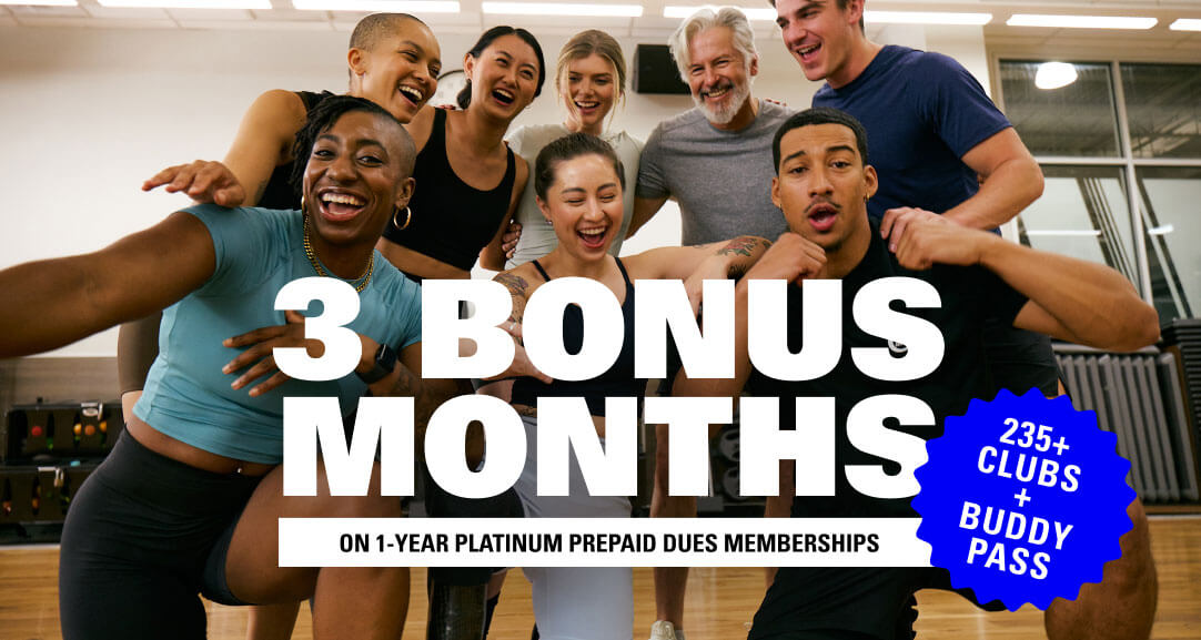 3 BONUS MONTHS ON 1-YEAR PLATINUM PREPAID DUES MEMBERSHIPS