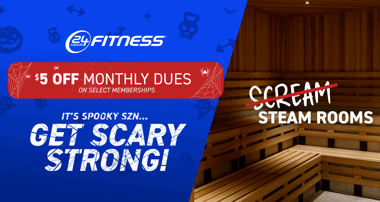 It’s Spooky SZN…GET SCARY STRONG! Join us with $5 Off Monthly Dues on Select Memberships.