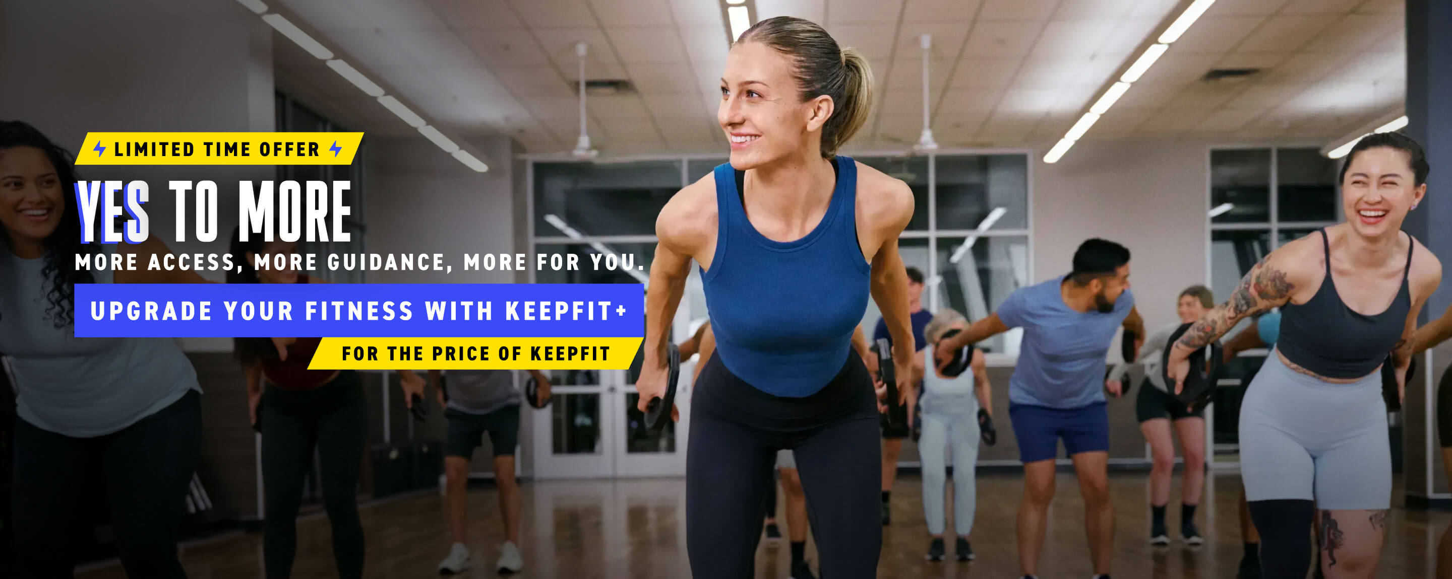 Limited time offer! Join us with a KeepFit+ prepaid dues membership for the price of KeepFit prepaid dues membership.