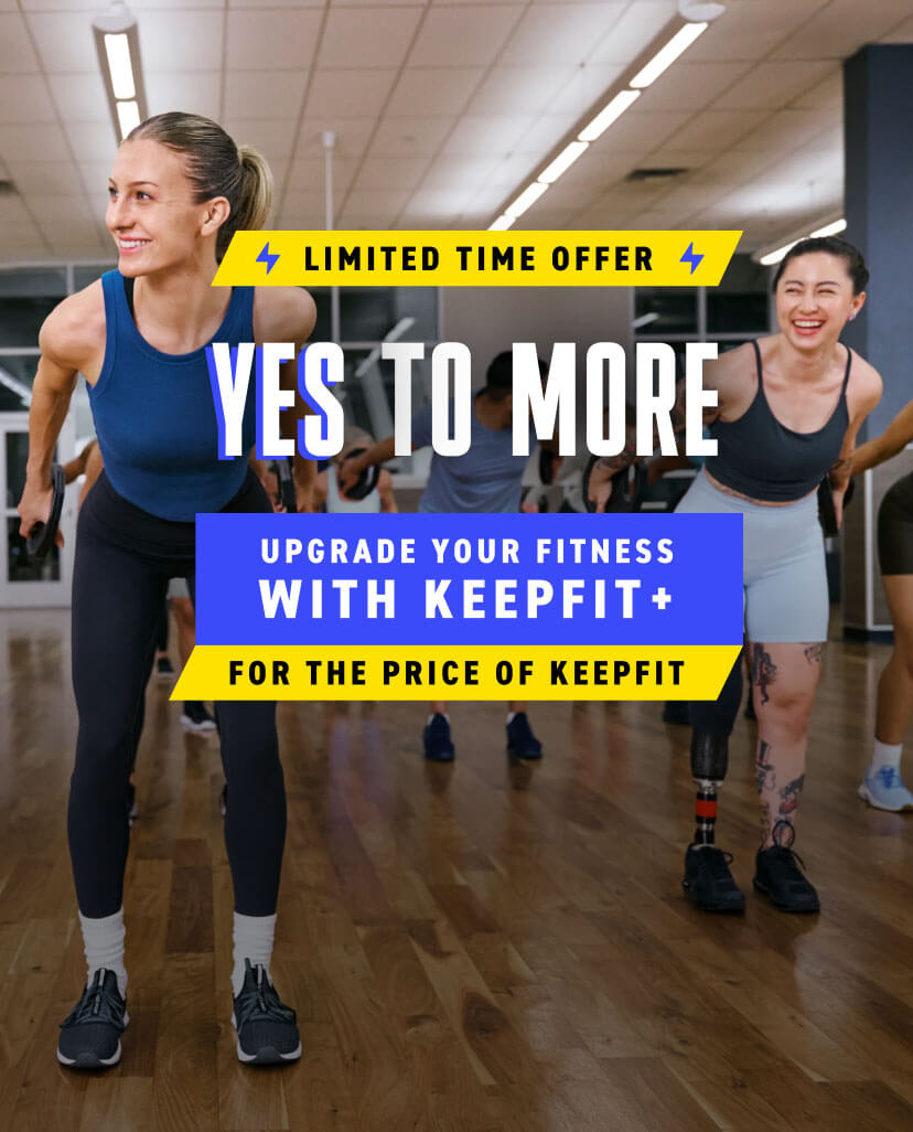 Limited time offer! Join us with a KeepFit+ prepaid dues membership for the price of KeepFit prepaid dues membership.