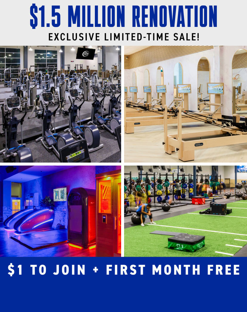 Our Summerlin club is being remodeled! Join with our limited-time special presale offer prior to the Club reopening for $1 to join and your first month's dues free on a National monthly membership.